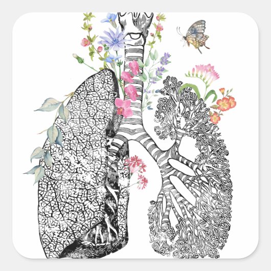 Lungs Art Vierkante Sticker (Voorkant)