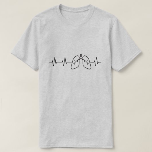 Lungs hartslag Ademhalingslongen T-shirt (Design voorkant)