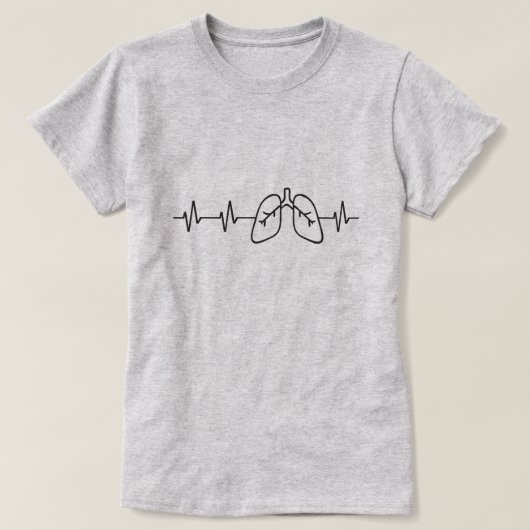 Lungs hartslag Ademhalingslongen T-shirt (Design voorkant)
