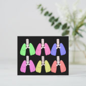 Lungs Multi-Colour-Respiratory Therapist Design Briefkaart (Staand voorkant)