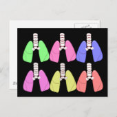 Lungs Multi-Colour-Respiratory Therapist Design Briefkaart (Voorkant / Achterkant)