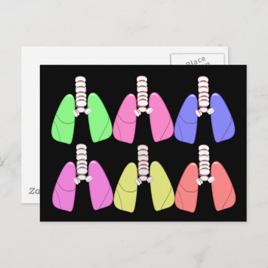 Lungs Multi-Colour-Respiratory Therapist Design Briefkaart (Voorkant / Achterkant)