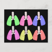 Lungs Multi-Colour-Respiratory Therapist Design Briefkaart (Voorkant)