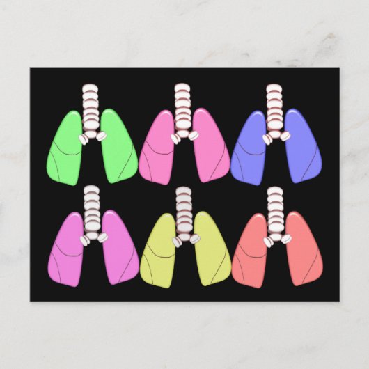 Lungs Multi-Colour-Respiratory Therapist Design Briefkaart (Voorkant)