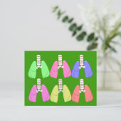 Lungs Multi-Colour-Respiratory Therapist Design Briefkaart (Staand voorkant)