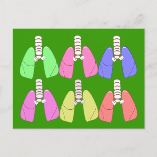 Lungs Multi-Colour-Respiratory Therapist Design Briefkaart (Voorkant)