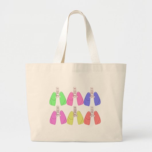 Lungs Multi-Colour-Respiratory Therapist Design Grote Tote Bag (Voorkant)
