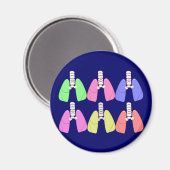 Lungs Multi-Colour-Respiratory Therapist Design Magneet (Voorkant / Achterkant)