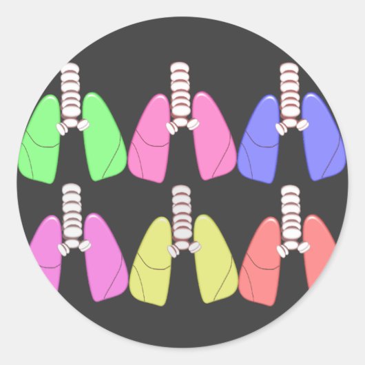 Lungs Multi-Colour-Respiratory Therapist Design Ronde Sticker (Voorkant)