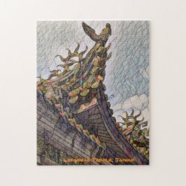 Lungshan Temple, Taiwan (waterverf-effect) Legpuzzel