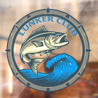 "Lunker Club" Fishing Raamsticker