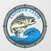 "Lunker Club" Vissen Raamsticker (Vel)