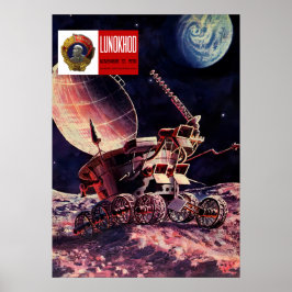 Lunokhod, USSR, 1973 — Sovjet- poster van de ruimt
