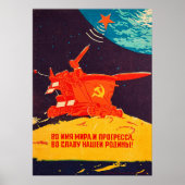 Lunokhod, USSR, 1973 — Sovjet- poster van de ruimt (Voorkant)