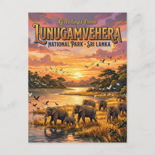Lunugamvehera Nationaal Park Sri Lanka Briefkaart