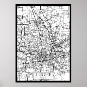 Luohe China Stadkaart Poster