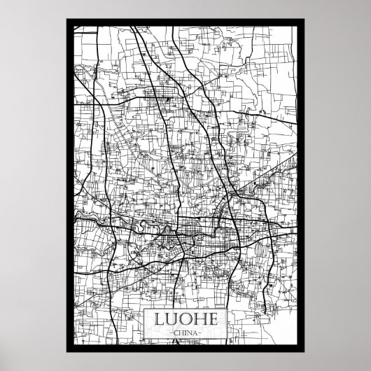 Luohe China Stadkaart Poster (Voorkant)