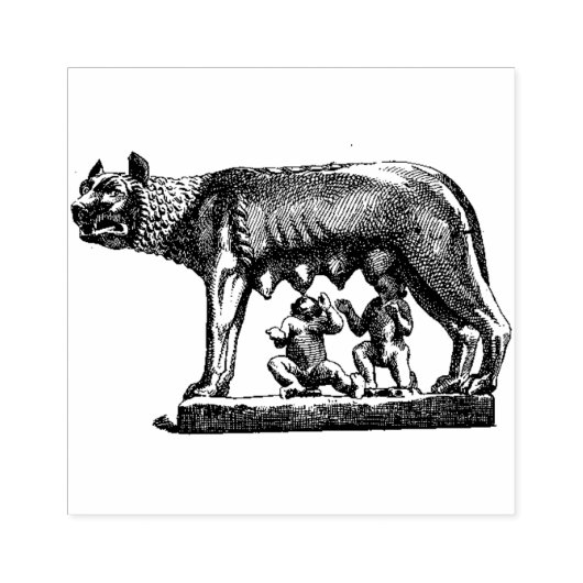 Lupa Capitolina houten stempel (Afrduk)