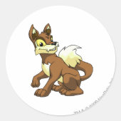 Lupe Brown Ronde Sticker (Voorkant)