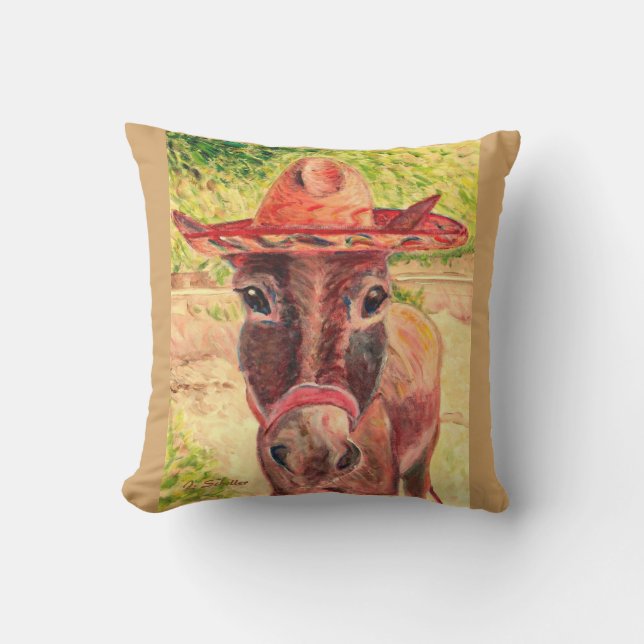 Lupe de Ezel 16x16 buitenkussen (Voorkant)