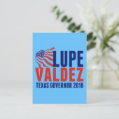Lupe Valdez voor Texas Governor 2018 Briefkaart (Staand voorkant)