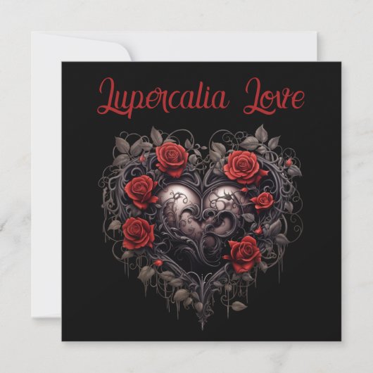 Lupercalia Black Thorns & Roses Heart Valentine's Feestdagenkaart (Voorkant)