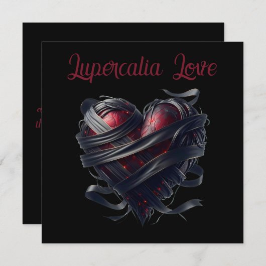 Lupercalia Black Threads Heart Valentine's Feestdagenkaart (Voorkant / Achterkant)