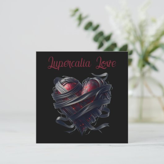Lupercalia Black Threads Heart Valentine's Feestdagenkaart (Staand voorkant)