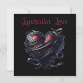 Lupercalia Black Threads Heart Valentine's Feestdagenkaart (Voorkant)