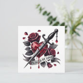 Lupercalia Gothic Heart & Sword Valentine's Feestdagenkaart (Staand voorkant)