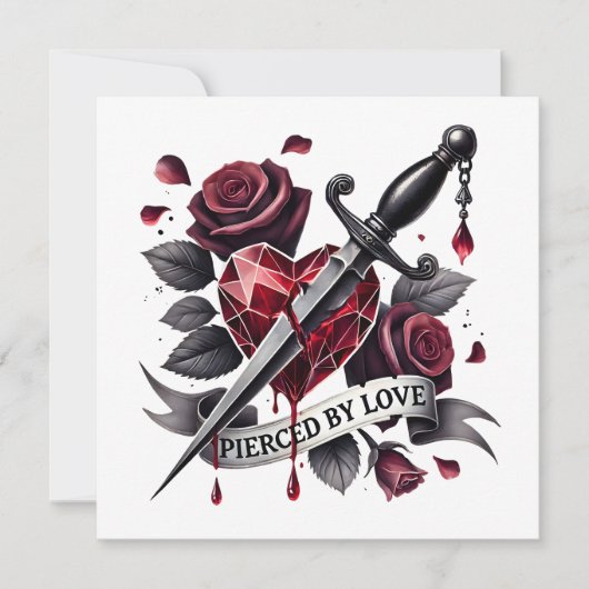 Lupercalia Gothic Heart & Sword Valentine's Feestdagenkaart (Voorkant)