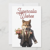 Lupercalia Handsome Wolf Valentines Day Feestdagenkaart (Voorkant)