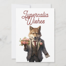 Lupercalia Handsome Wolf Valentines Day Feestdagenkaart