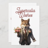 Lupercalia Handsome Wolf Valentines Day Feestdagenkaart (Voorkant / Achterkant)