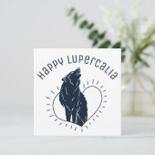 Lupercalia Howling Wolf Heart Feestdagenkaart (Staand voorkant)