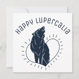 Lupercalia Howling Wolf Heart Feestdagenkaart