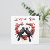 Lupercalia Love Crow & Roses Valentine's Day Feestdagenkaart (Staand voorkant)