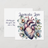 Lupercalia Love Gothic Anatomical Heart Flowers Feestdagenkaart (Voorkant / Achterkant)