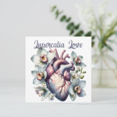 Lupercalia Love Gothic Anatomical Heart Flowers Feestdagenkaart (Staand voorkant)