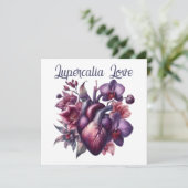 Lupercalia Love Gothic Anatomical Heart Flowers Feestdagenkaart (Staand voorkant)