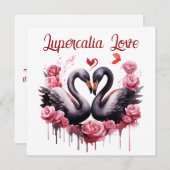 Lupercalia Love Swans & Roses Valentine's Day Feestdagenkaart (Voorkant / Achterkant)