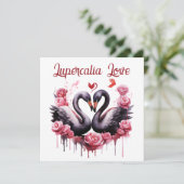 Lupercalia Love Swans & Roses Valentine's Day Feestdagenkaart (Staand voorkant)