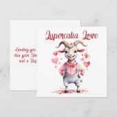 Lupercalia Love Sweet Goat Hearts Valentine's Day Feestdagenkaart (Voorkant / Achterkant)