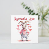Lupercalia Love Sweet Goat Hearts Valentine's Day Feestdagenkaart (Staand voorkant)