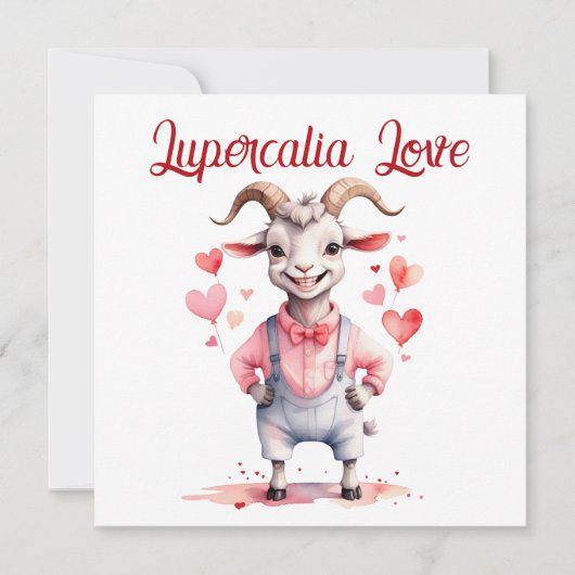 Lupercalia Love Sweet Goat Hearts Valentine's Day Feestdagenkaart (Voorkant)