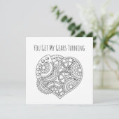 Lupercalia Steampunk Heart Gears Turning Valentine Feestdagenkaart (Staand voorkant)