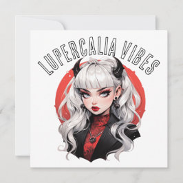Lupercalia Vibes Gothic Demon Girl Valentine's Day Feestdagenkaart