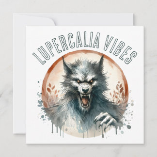 Lupercalia Vibes Weerwolf Valentijnsdag Feestdagenkaart