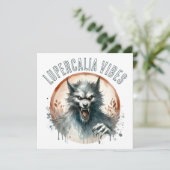 Lupercalia Vibes Werewolf Valentine's Day Feestdagenkaart (Staand voorkant)