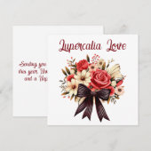 Lupercalia Vintage Gothic Retro Bouquet Valentine Feestdagenkaart (Voorkant / Achterkant)